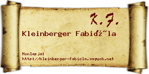 Kleinberger Fabióla névjegykártya